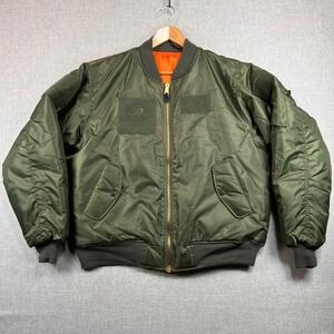 Rothco MA-1 Flight Bomber Jacket Reversible Men 2XL Olive Orange Streetwear